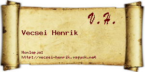 Vecsei Henrik névjegykártya